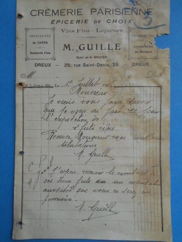 Lettre ancienne guille - lettre, :