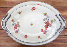 2 PLATS OVALES PORCELAINE RAYNAUD LIMOGES (1945)