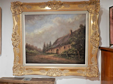 tableau Huile sur toile bourrine Normande