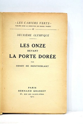 Livre ancien montherlant les - montherlant,