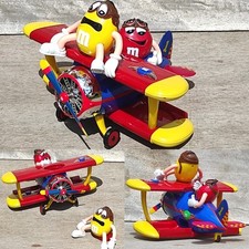 Distributeur Avion MM's M&M's Bonbon Confiserie Rouge Jaune Collection Déco