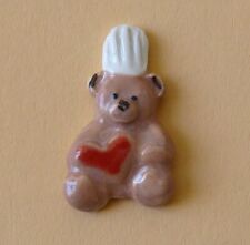 Fève artisanale L' Amikaël - Pâtisserie Riss : Ours Ourson Pâtissier Cœur Rouge