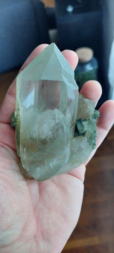 Quartz fantôme avec adulaire - quartz,