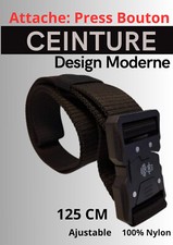 Ceinture en nylon Noir à bouton press' rapide – Le mix entre style et confort