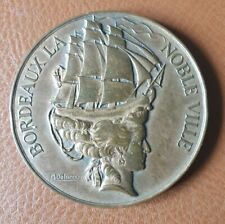MEDAILLE BRONZE BORDEAUX LA NOBLE VILLE ALLEGORIE ARMOIRIES BATEAU