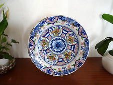 Grand plat faience de Delft époque XVIII ème signé Adriaen Pieter Kocx - Ø 35 cm