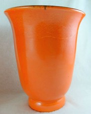 Superbe vase vasque design orange céramique d'art ELCHINGER FILS
