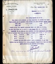 CETTE (34) MENUISERIE SCIERIE / BOIS & PLANCHES "L. PREAUD" en 1909