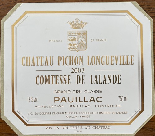 étiquette château pichon - Étiquette,