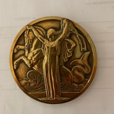 médaille paquebot NORMANDIE FRENCH LINE LE HAVRE NEW YORK