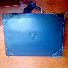 VINTAGE Attache case cuir - LANBORGHINI Bleu très bon état