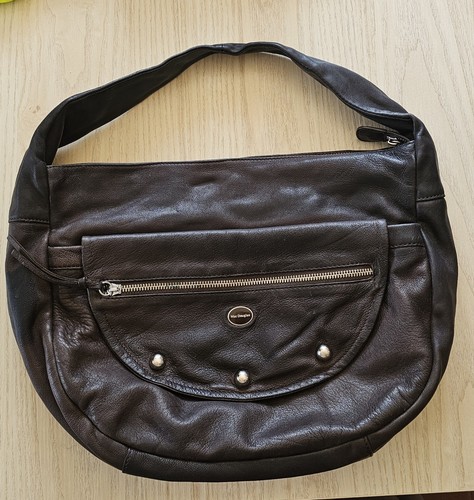 Leather handbag sac a main - -,