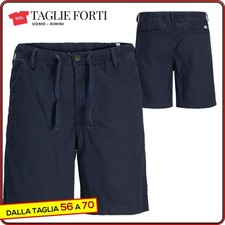 bermuda PLUS SIZES man short cotton - linen  trousers from 56 to 70 Jack Jones