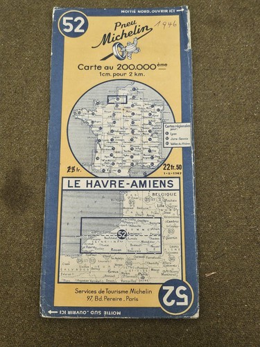 Carte michelin 1946 havre - le,