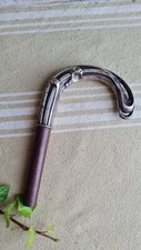 ANCIEN POMMEAU D'OMBRELLE PARAPLUIE CANNE  ARGENT ART NOUVEAU