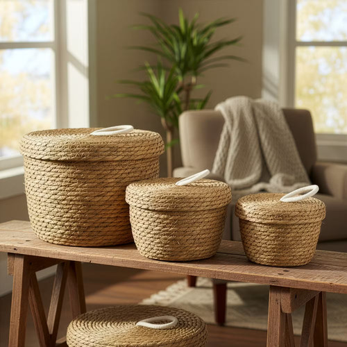 Panier rond jonc de mer - rond,
