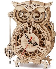 ROKR DIY Puzzle mécanique en bois 3D horloge hibou jouets de construction...