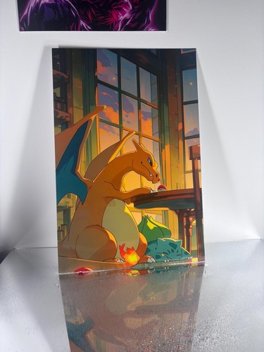 Poster metal dracaufeu pokemon - dracaufeu,