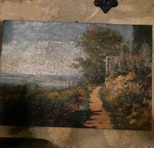 Huile sur toile - "le, chemin