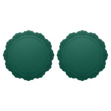 Set De 2 Nappes Rondes En Silicone, 14" Nappes Pour Table À Manger, Dark Green