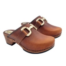 Mule Suédois Classiques Brun Avec Accessoire Et Talon 5 CM - G3131 Brun