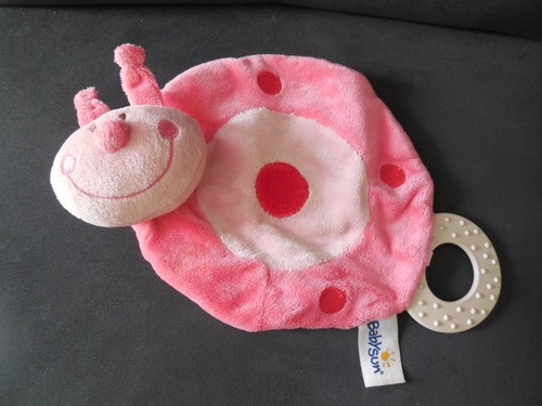 Doudou plat coccinelle rose - plat,