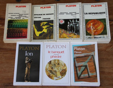 PLATON - LOT DE 7 LIVRES - LA REPUBLIQUE - FOLIO/GF - De 1965 à 2001 - TB ETAT