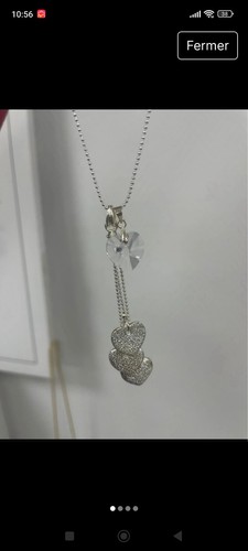 Collier coeur swarovski neuf - collier,