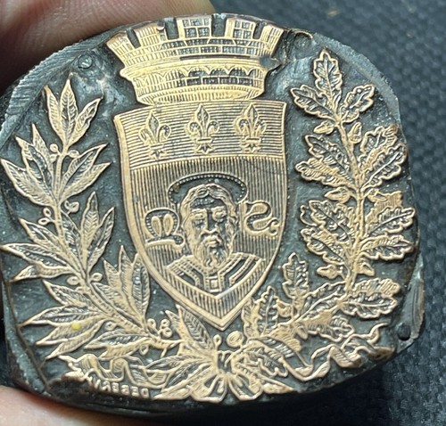Matrice imprimerie blason - matrice,