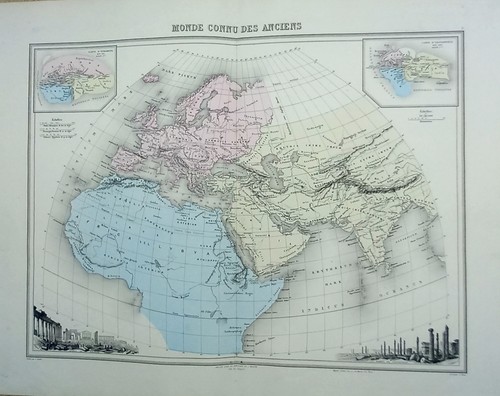 Antique carte monde connu - antique, du