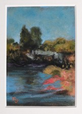 Petit pastel paysage abstrait