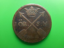 Suède 1 minerai 1744 Frédéric Ier (KM# 416)