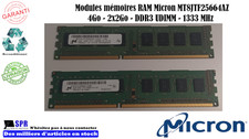RAM 4Go DDR3 1333MHz (2×2Go) UDIMM PC3-10600U – Micron – Reconditionnée