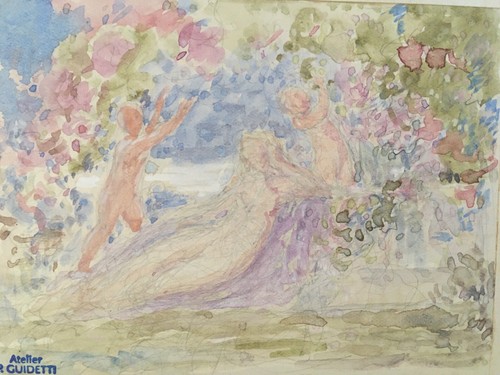 Peinture aquarelle signé - peinture,