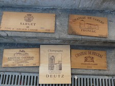 5 wooden wine and champagne box panels French