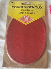 coudes et genoux patches renforts protége vintage ancien  rouge