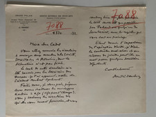 LETTRE MANUSCRITE DU PEINTRE