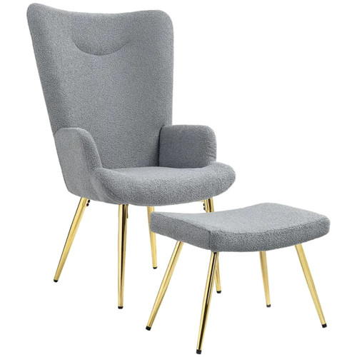 Fauteuil relax bouclette gris - fauteuil,