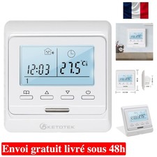KETOTEK Thermostat d'Ambiance 16A avec Protection Contre le Gel et Programmation