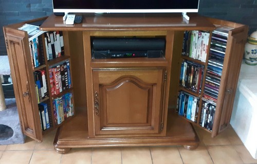 Meuble hifi rustique chêne - meuble,