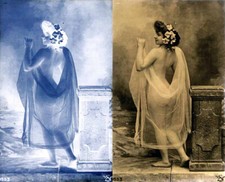 photo NEGATIF verre NU EROTIQUE  1900  / 9 x 14.5 cm / 217 /  risque sexy nude