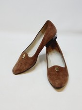 Escarpins Chaussures Vintage Christian Dior Daim Marron Talon 3,5 Cm Taille 38