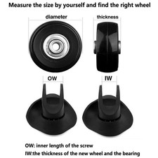 Lot de 4 roues à bagages de rechange pour style roller skate pour valises