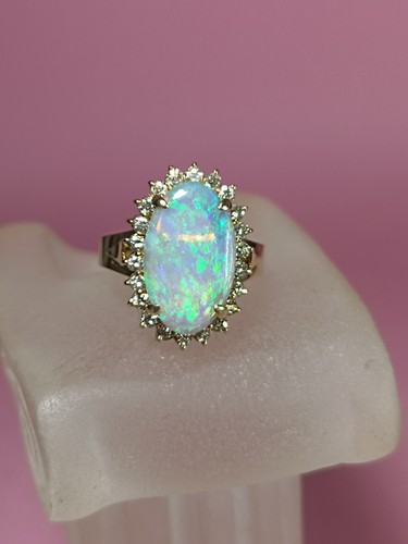 Bague carats opale et - en, or