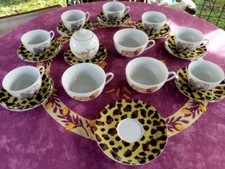 Service Petit Déjeuner Tasses Sucrier 20 Pièces Geneviève Lethu 2008 Tanganyika