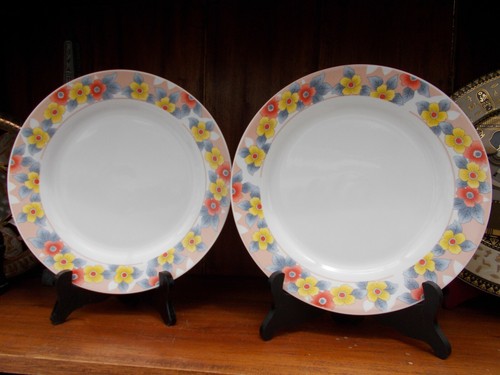 Assiettes bordure fleurie - assiettes,
