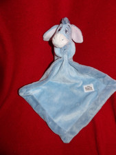 Doudou  Peluche Mouchoir Disney Bourriquet Bleu Rose 