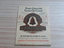 étiquette vin Chateau ANGELUS 1977 original saint emilion 1er cru A wine label
