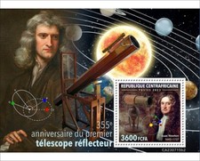 2024 03 - CENTRAL AFRICAN - FIRST REFLECTING TELESCOPE II 1V  complet set MNH **