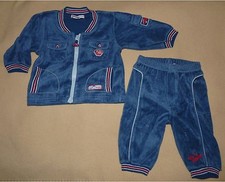 Ensemble veste + pantalon en velours bleu pour bébé garçon 4-6 mois H&M 